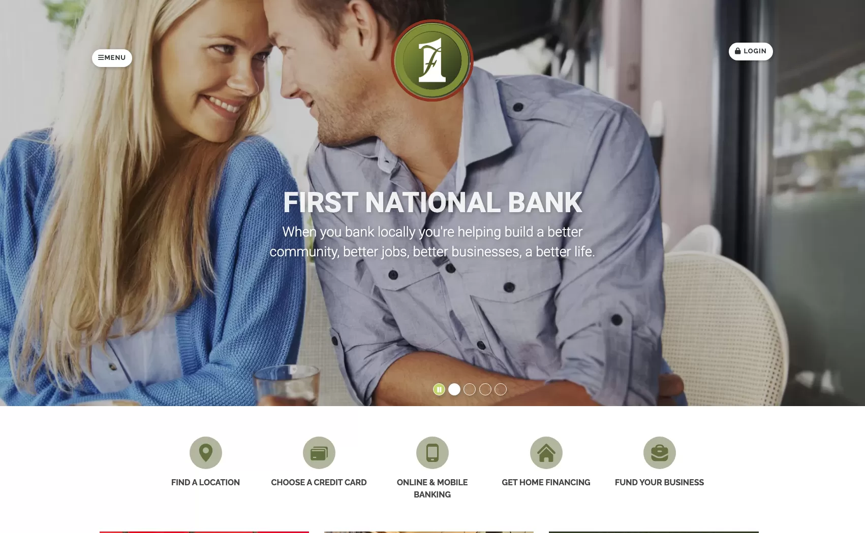 First National Bank | Financial, High Security Website Design and Website Development