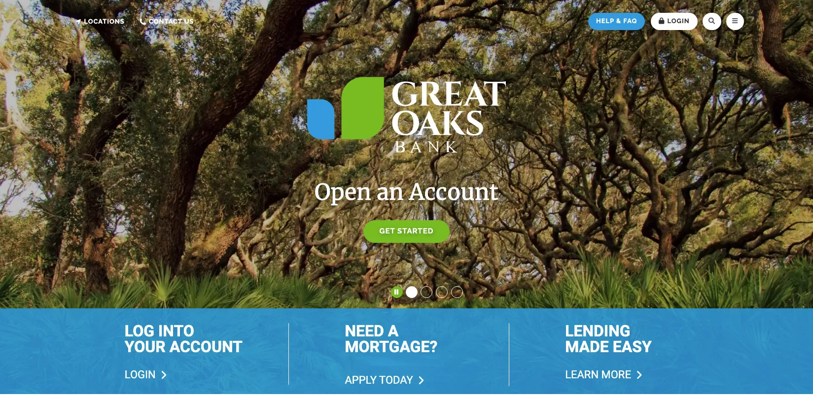 Great Oaks bank | Financial, High Security Website Design and Website Development