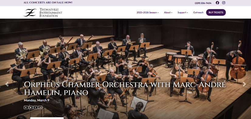 Thomasville Entertainment Foundation tefconcerts.com