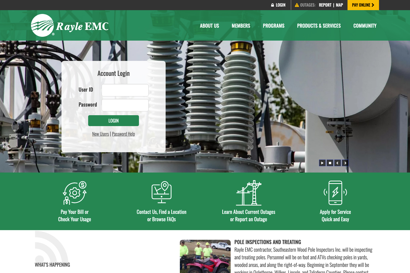 Rayle EMC | Well-structured, Utility, Rural electric membership corporation Website Design and Website Development