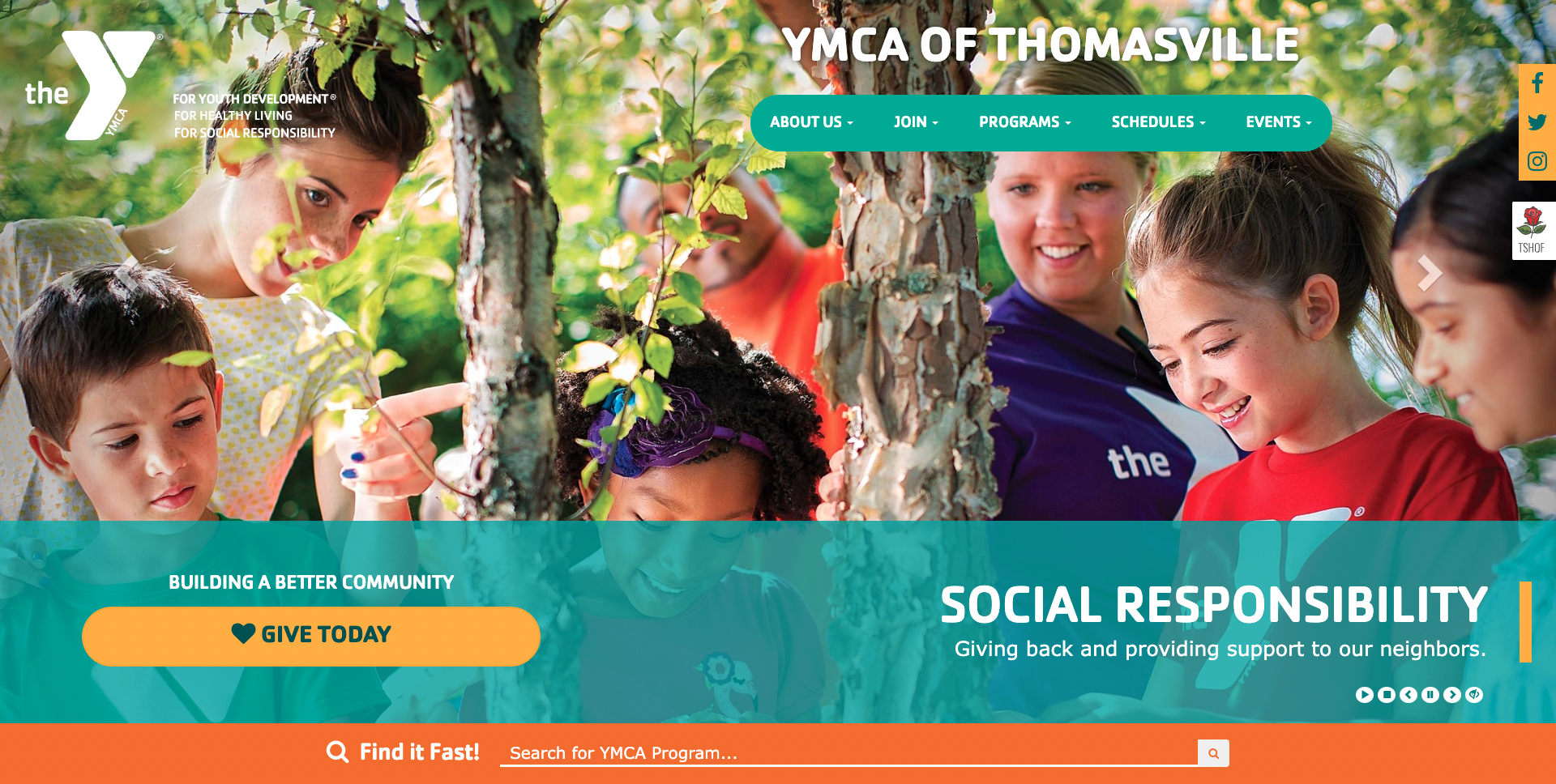 YMCA of Thomasville | Well-structured, Nonprofit Website Design and Website Development