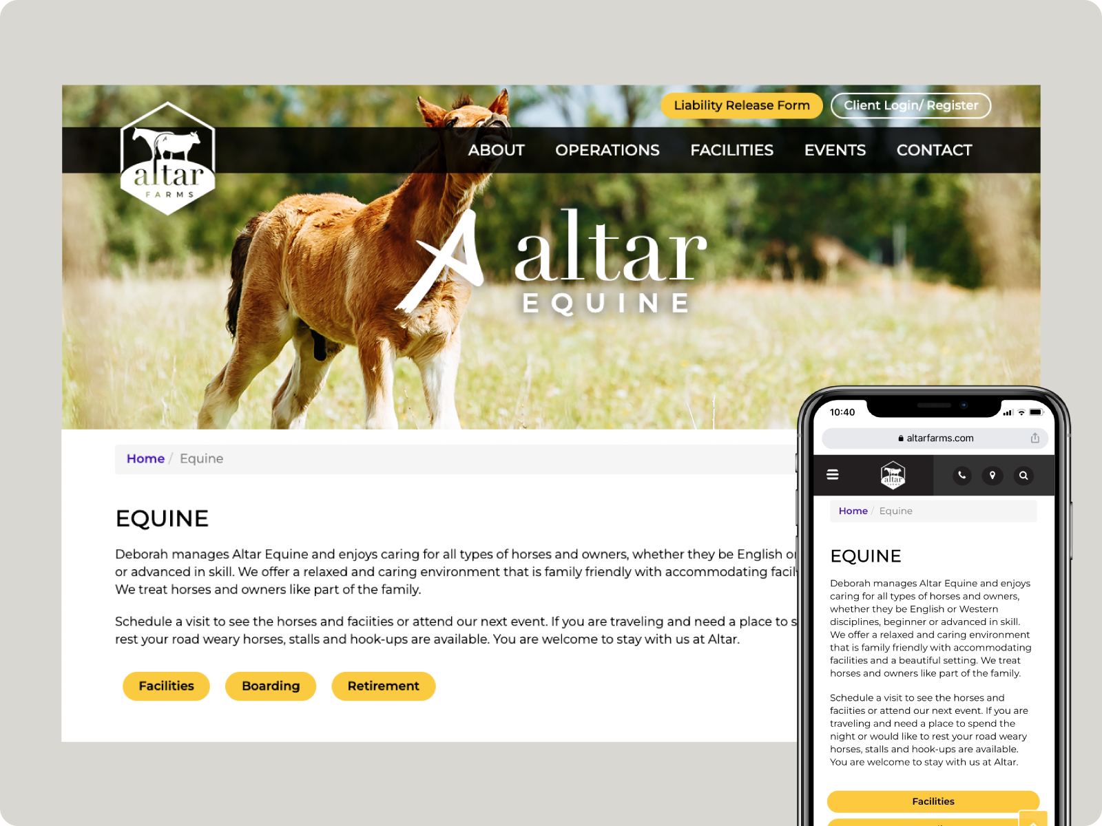 Altar Farms Internal Page