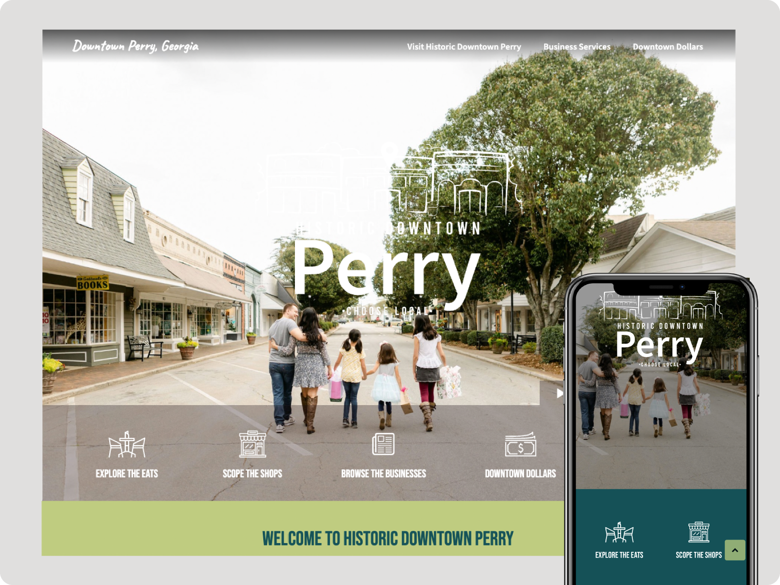 Perry GA Downtown Landing Page