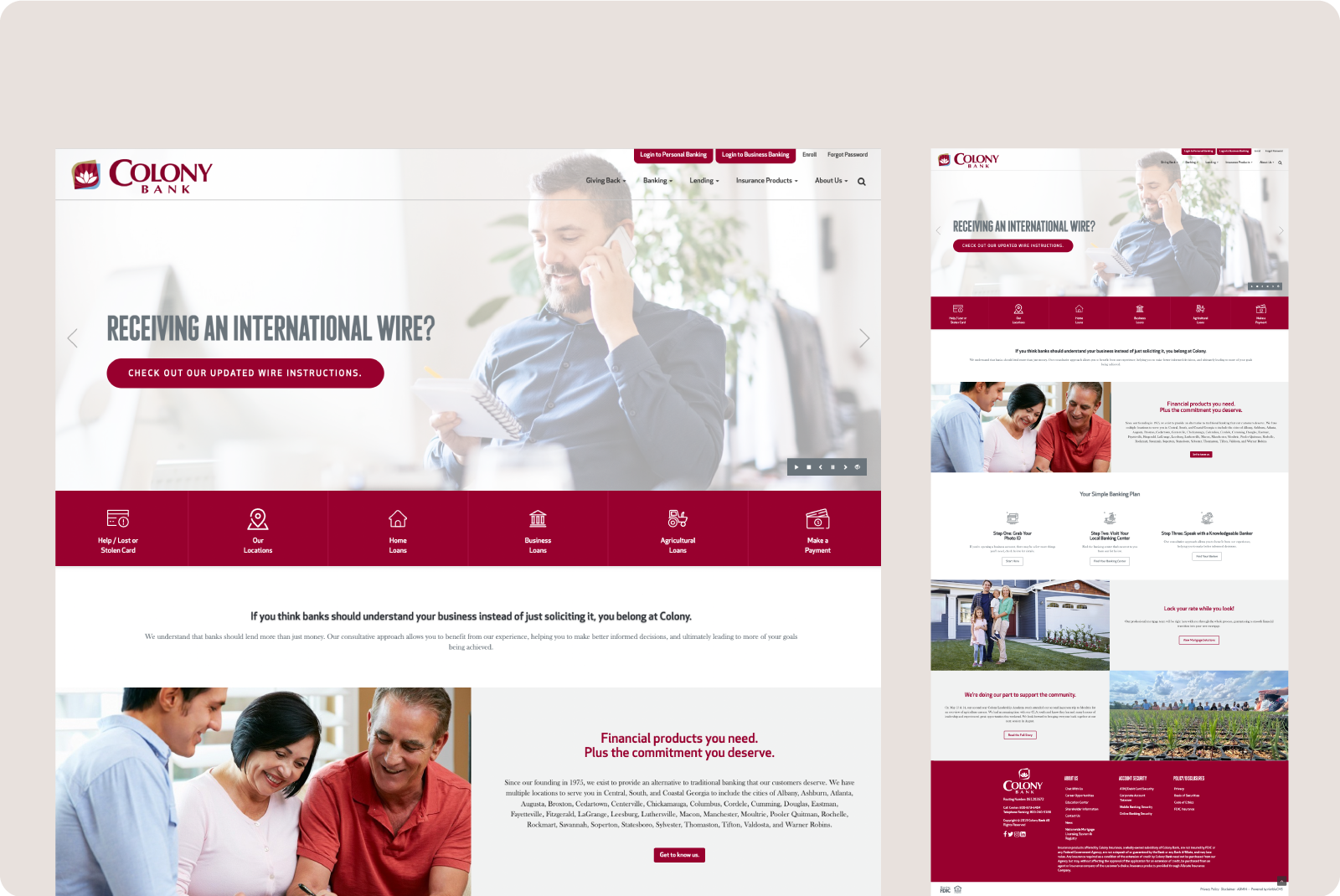 Colony Bank home page