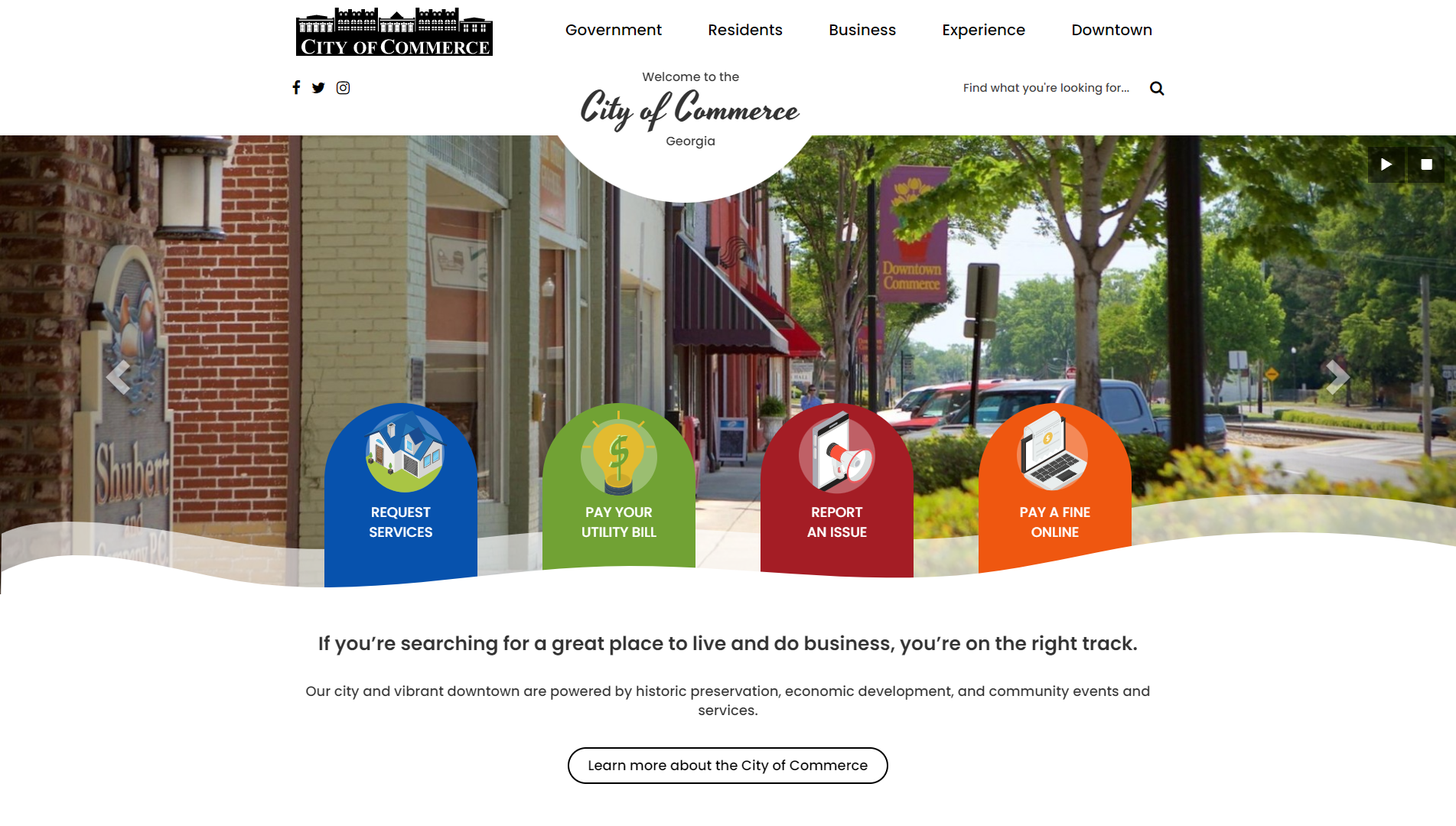 City of Commerce | Well-structured, Municipality City Website Design and Website Development