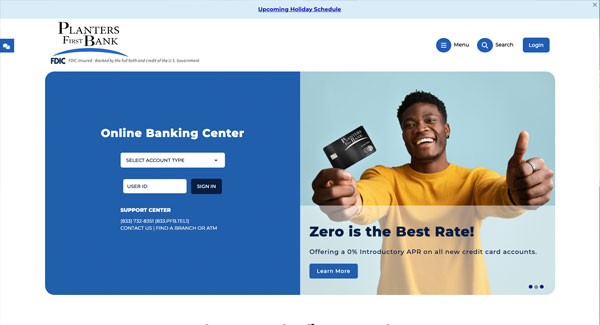 Planters First Bank | Financial Website Design and Website Development